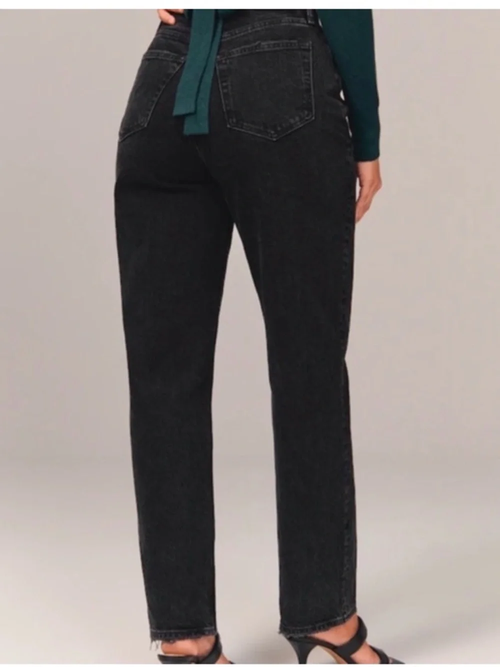 Abercrombie & Fitch High Rise Dad Jeans Black Denim 29 | 8 Short  Women’s - Picture 2 of 14